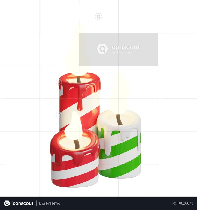 クリスマスキャンドル  3D Icon