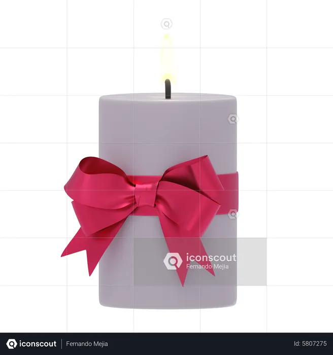 Christmas Candle  3D Icon