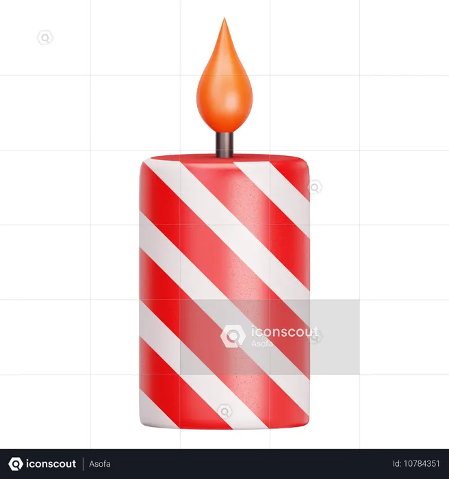 Christmas Candle  3D Icon