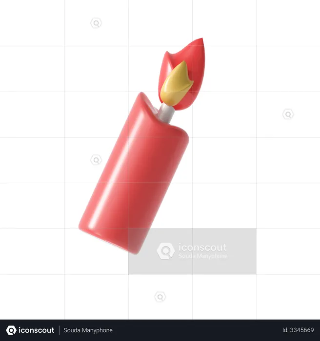 Christmas candle  3D Illustration