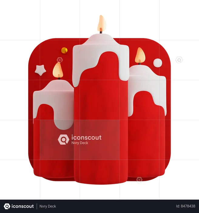 Christmas candles  3D Icon