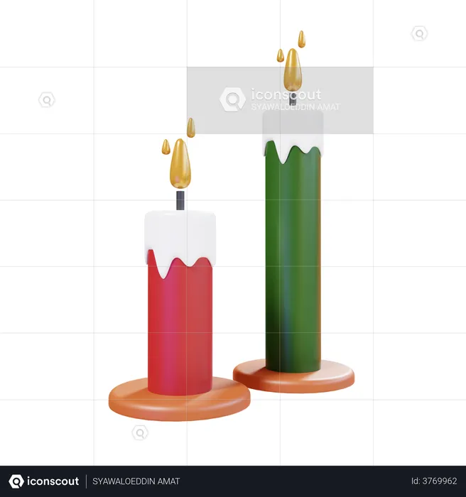 Christmas Candles  3D Illustration