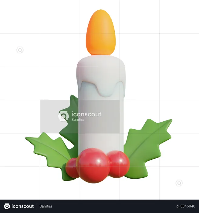 Christmas Candles  3D Illustration