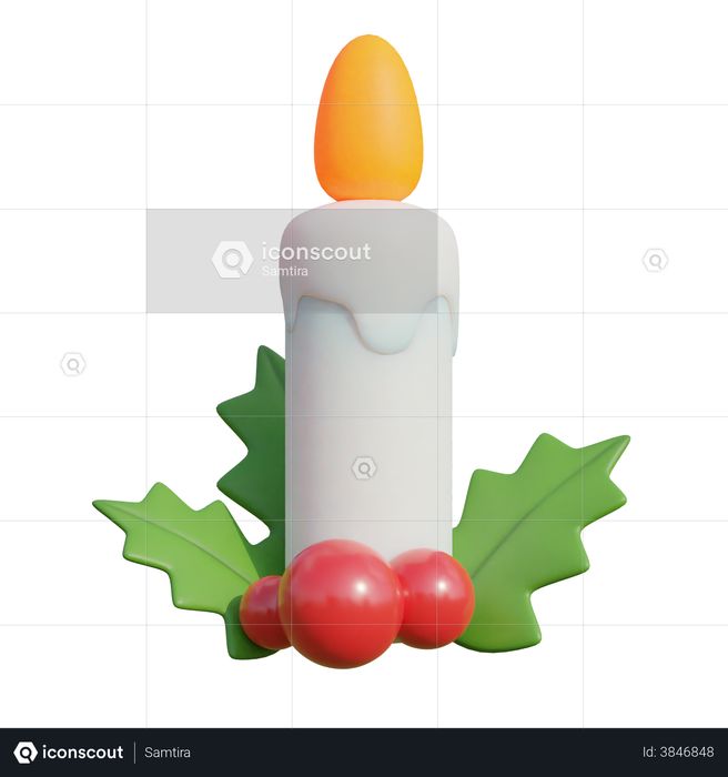 Christmas Candles 3D Illustration