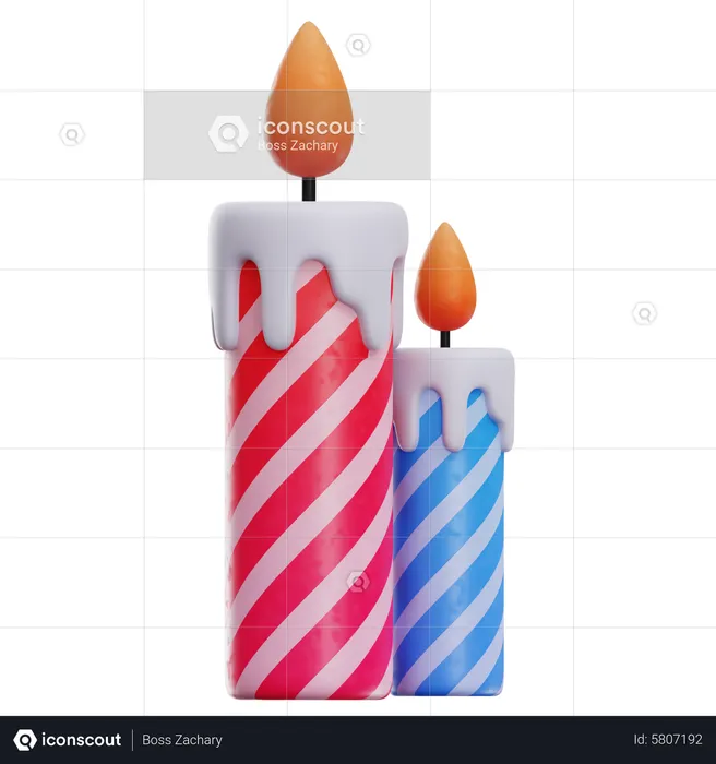 Christmas Candles  3D Icon