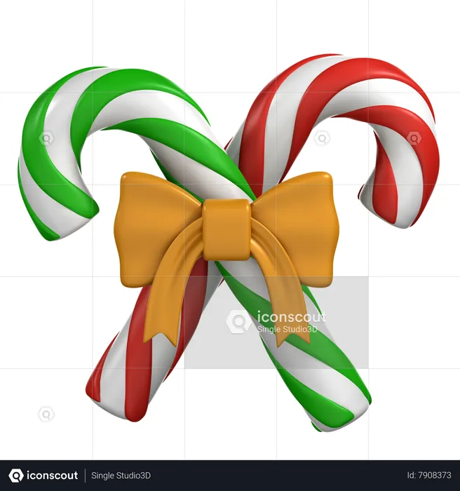 Christmas Candy Cane  3D Icon