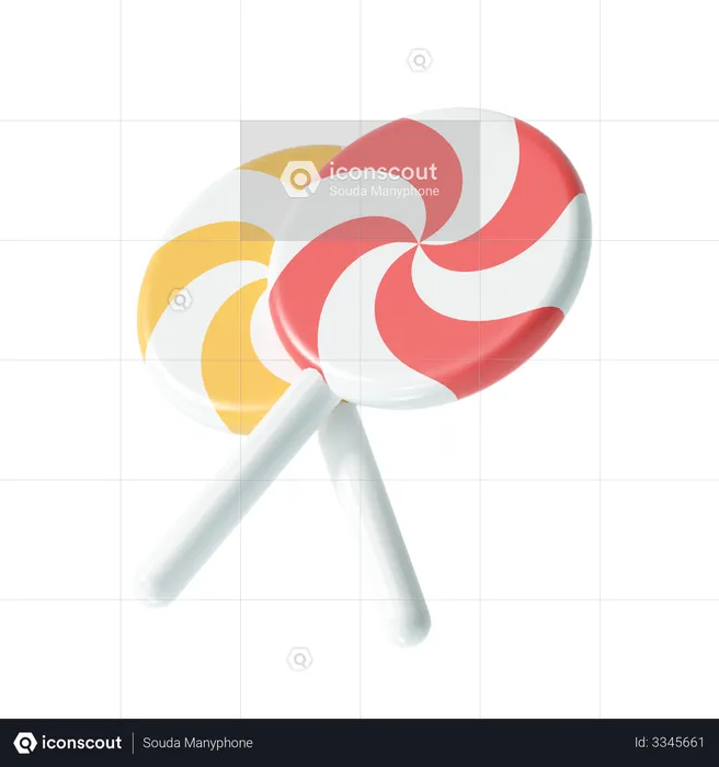 Christmas candy cane  3D Illustration