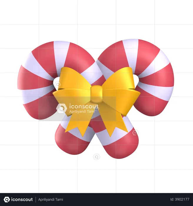 Christmas Candy Cane  3D Illustration