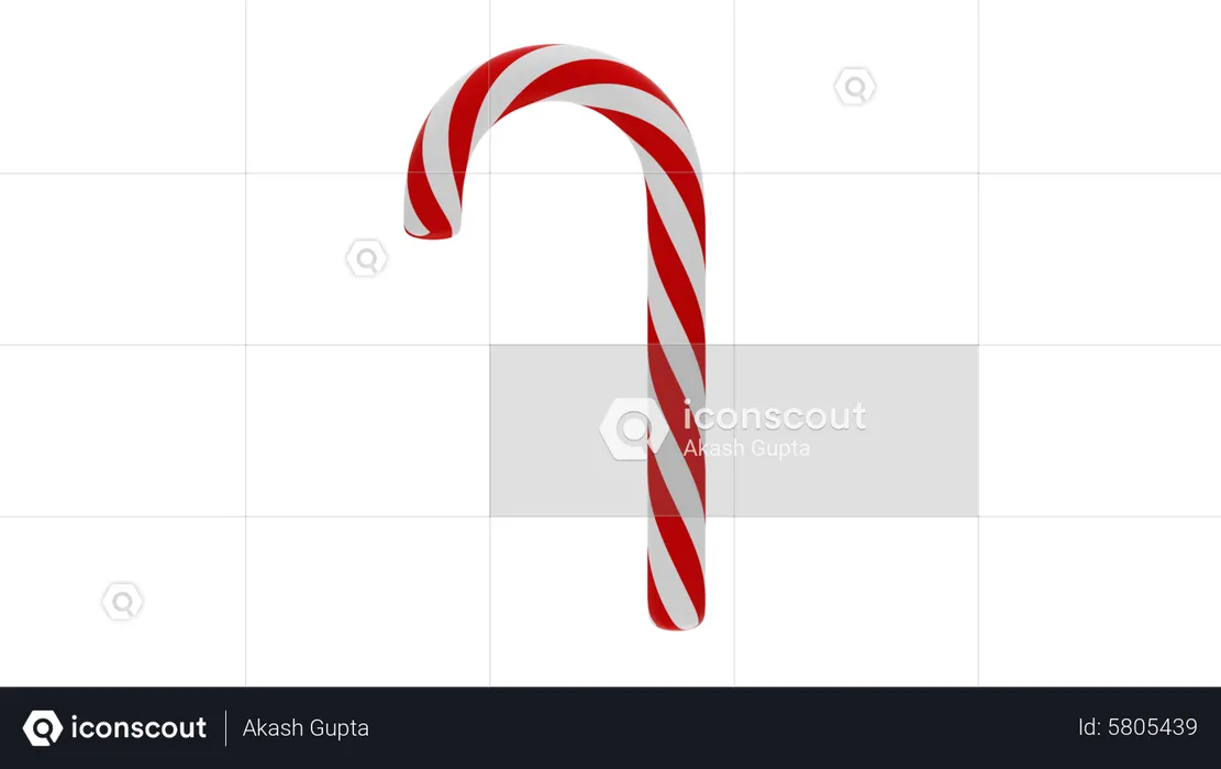 Christmas candy stick  3D Icon