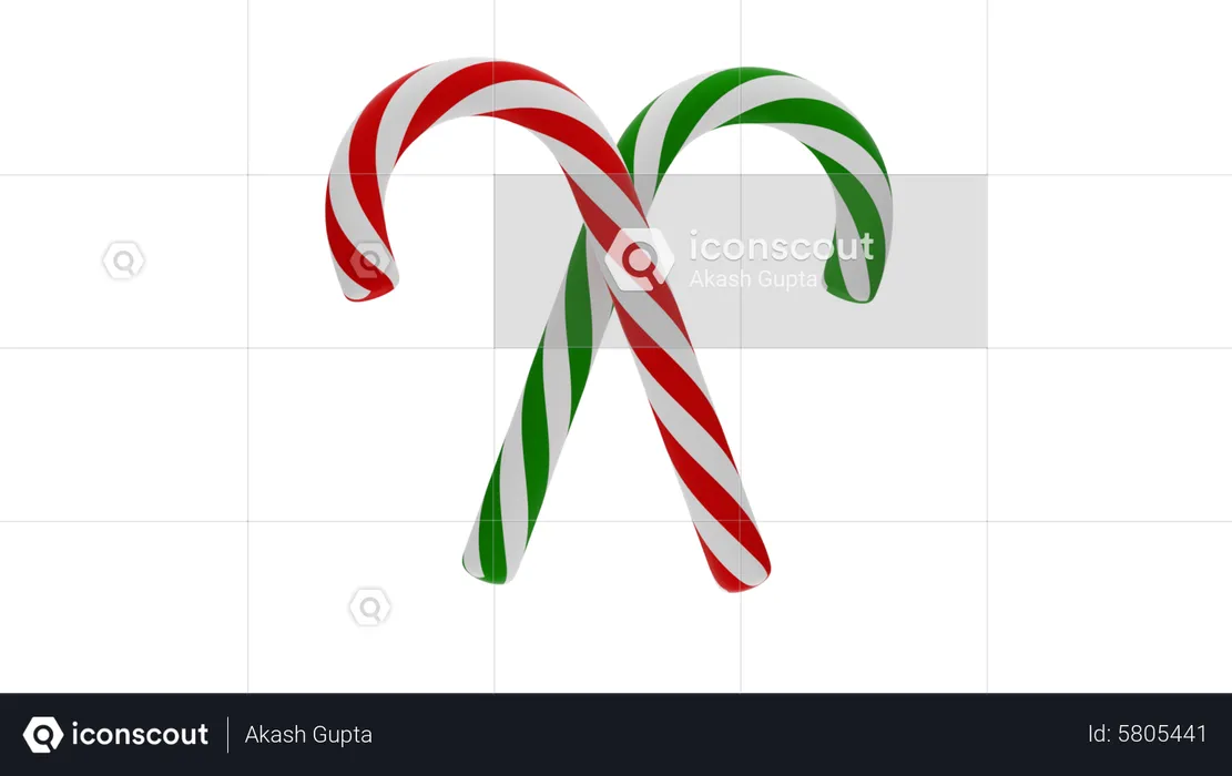 Christmas candy sticks  3D Icon