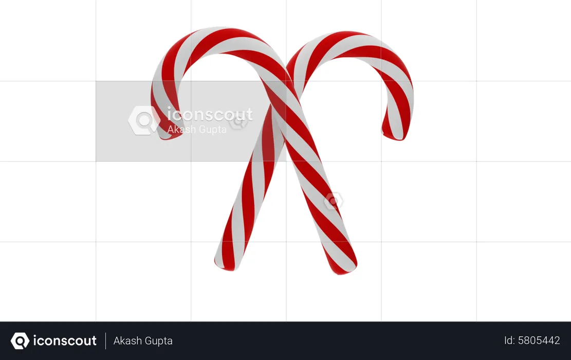 Christmas candy sticks  3D Icon