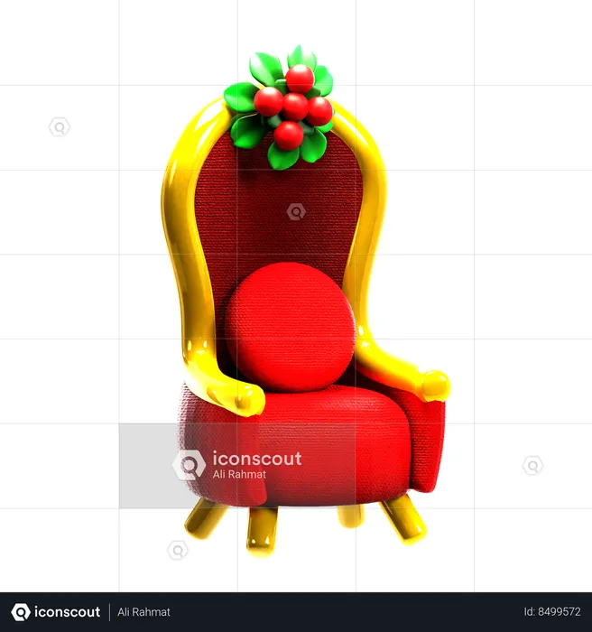 Christmas Chair  3D Icon