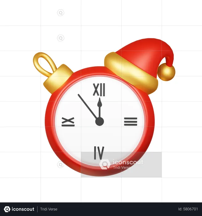 Christmas Clock  3D Icon