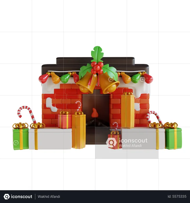 Christmas Decoration And Gift Box  3D Illustration