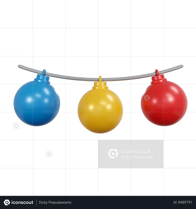 Christmas Decoration Balls  3D Icon