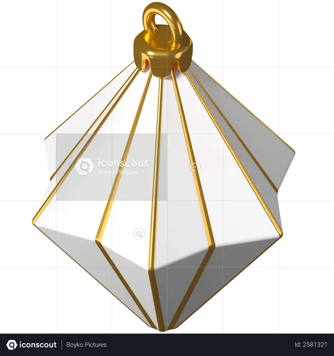 Christmas decoration bauble triangle  3D Illustration