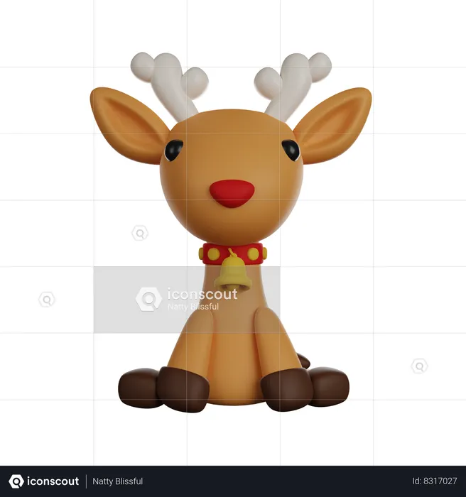 Christmas Deer  3D Icon