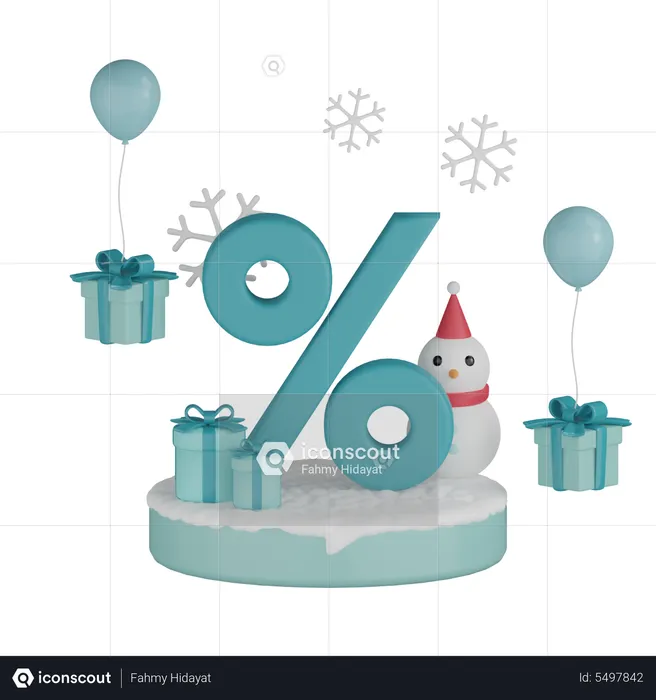 Christmas Discount  3D Icon