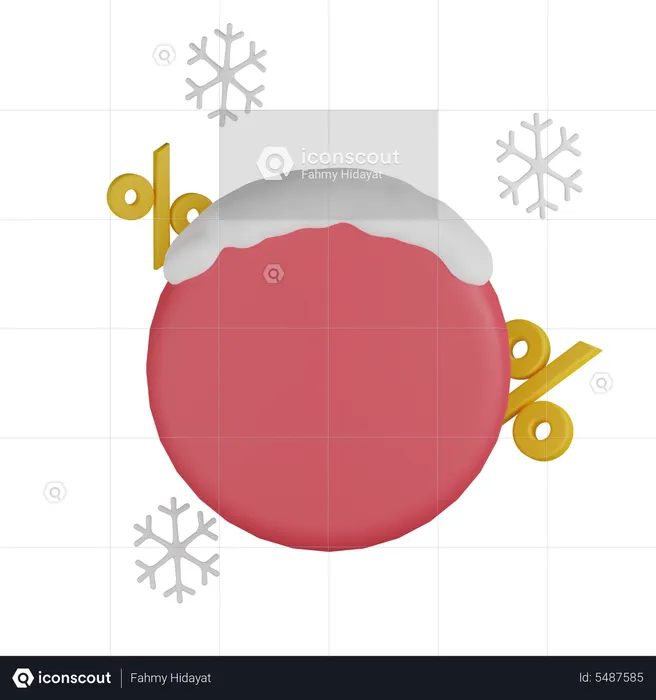 Christmas Discount Sticker  3D Icon