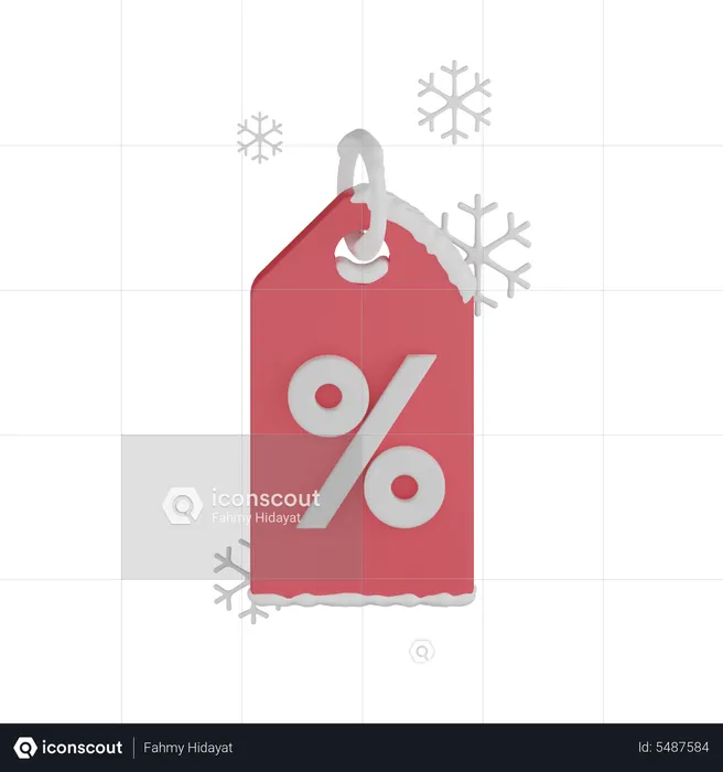 Christmas Discount Tag  3D Icon