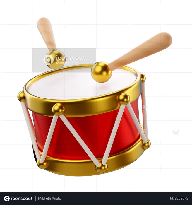 Christmas Drums  3D Icon