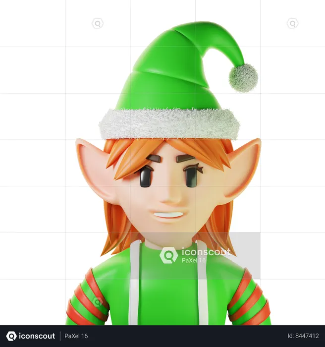 Christmas Elf Woman  3D Icon