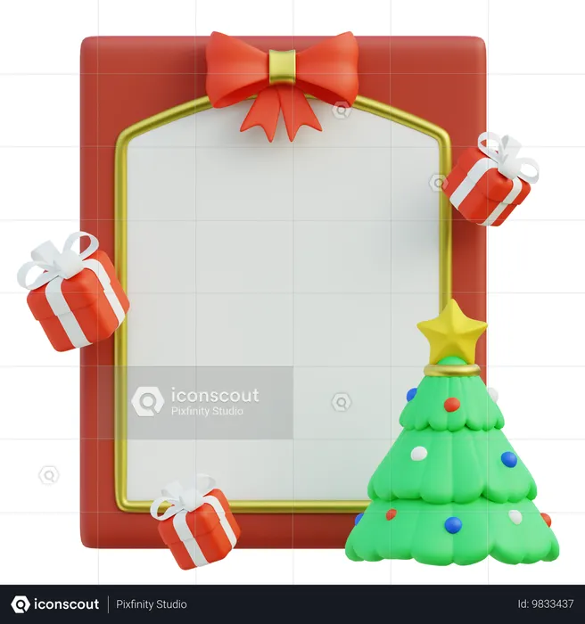 Christmas Frame With A Festive Touch  3D Icon