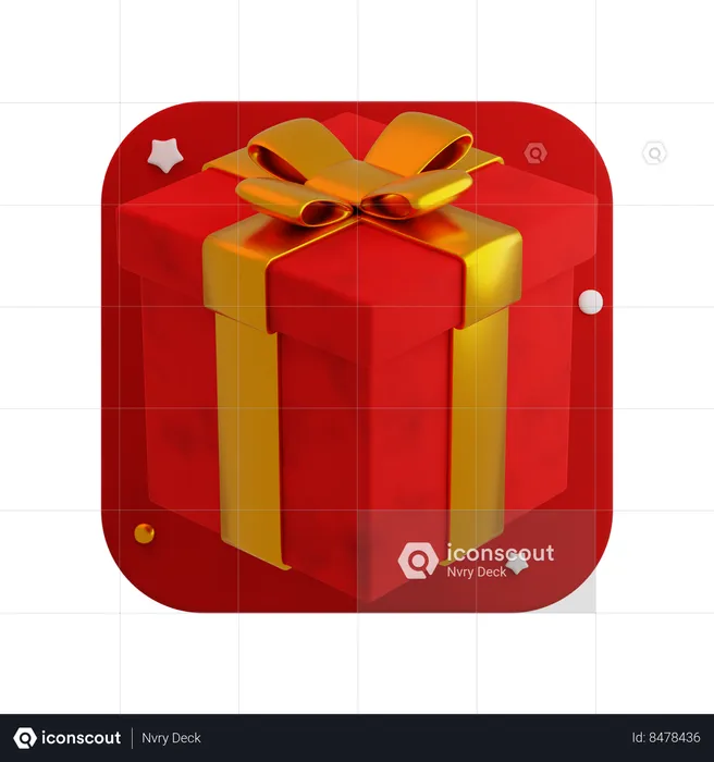 Christmas gift box  3D Icon