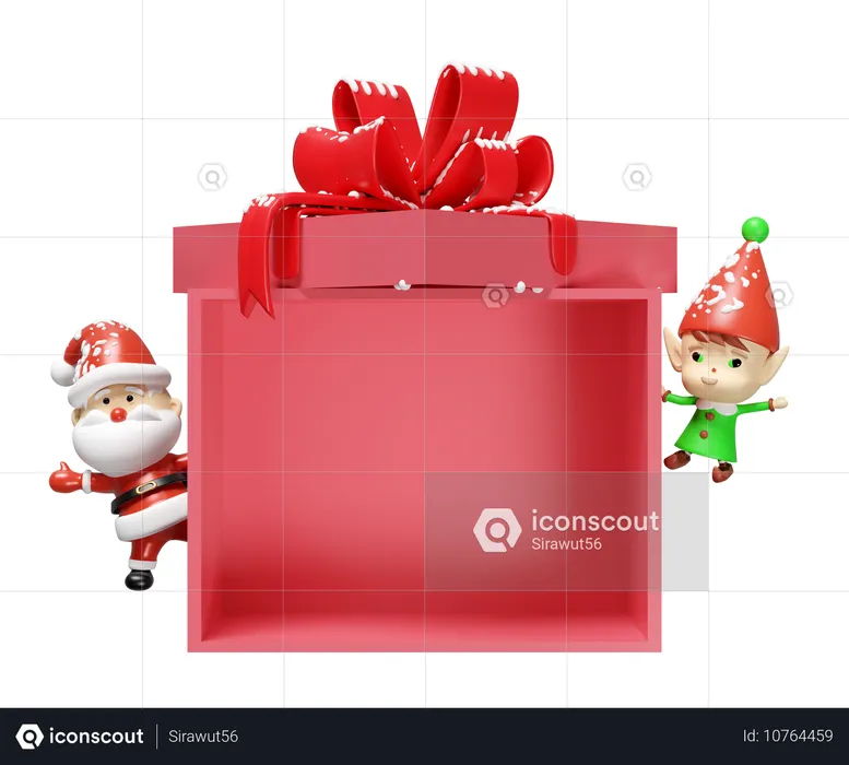 Christmas gift box  3D Illustration