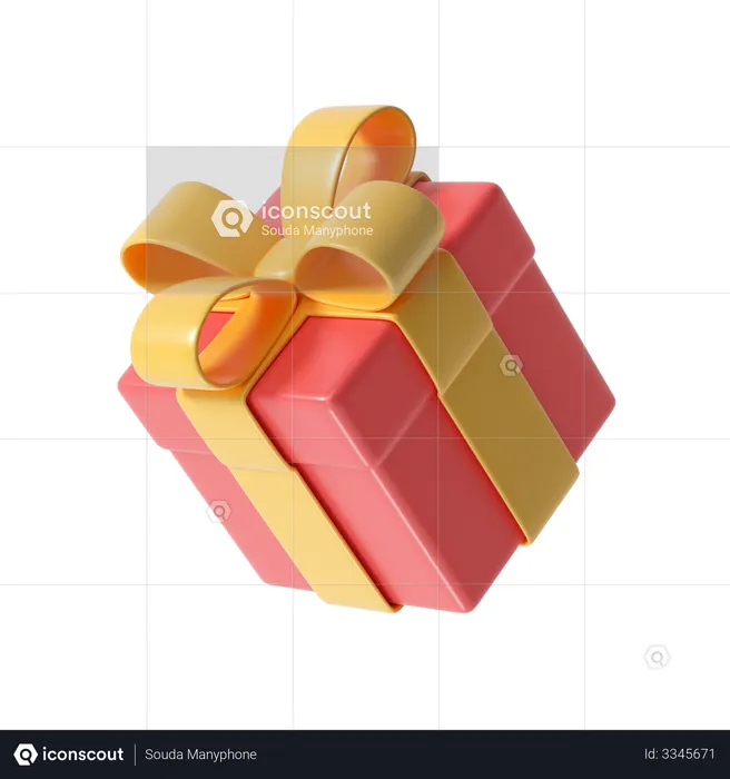 Christmas gift box  3D Illustration