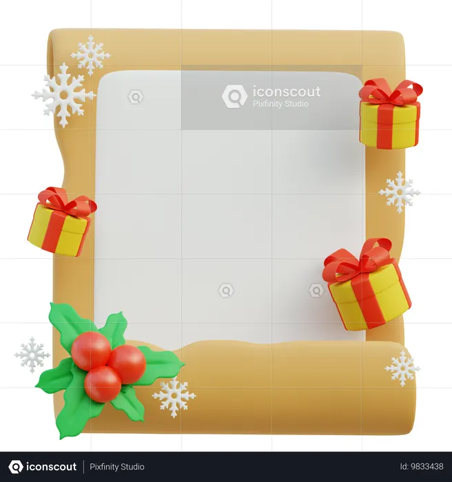 Christmas Gift Card  3D Icon