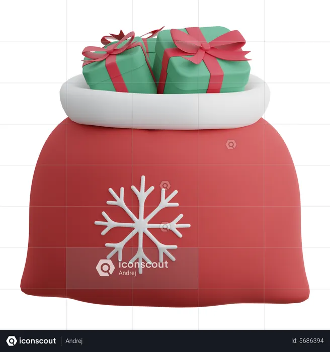 Christmas Giftbox Bag  3D Icon