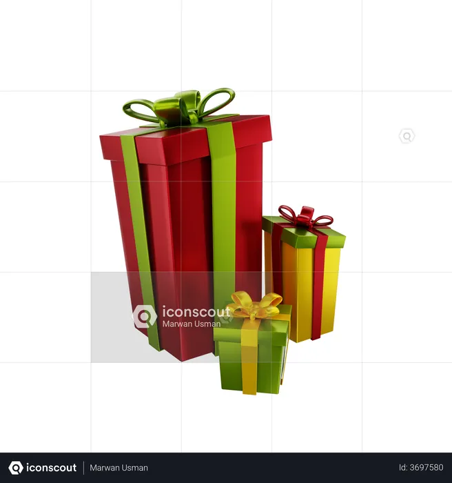 Christmas gifts  3D Illustration