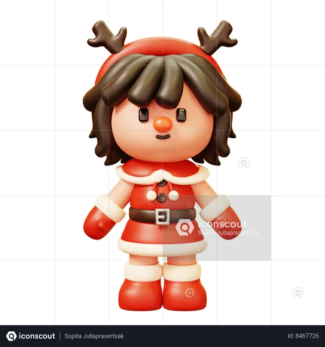 Christmas Girl  3D Icon