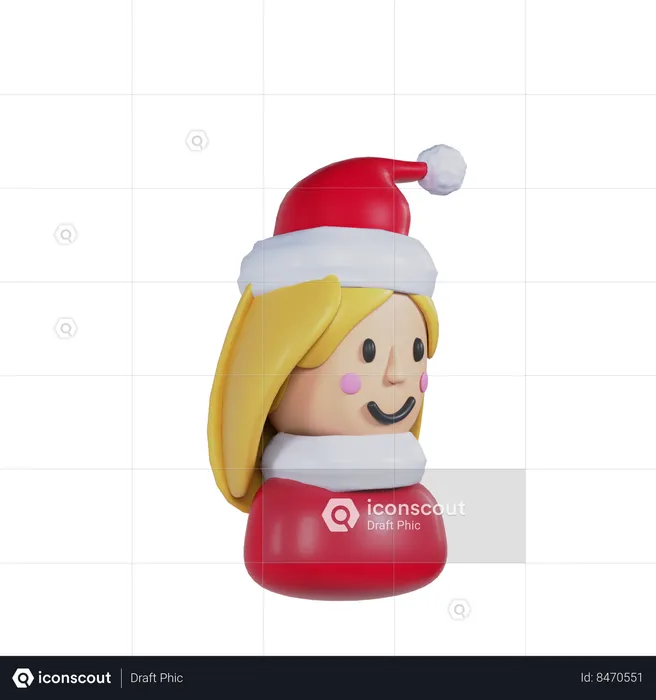 Christmas Girl  3D Icon