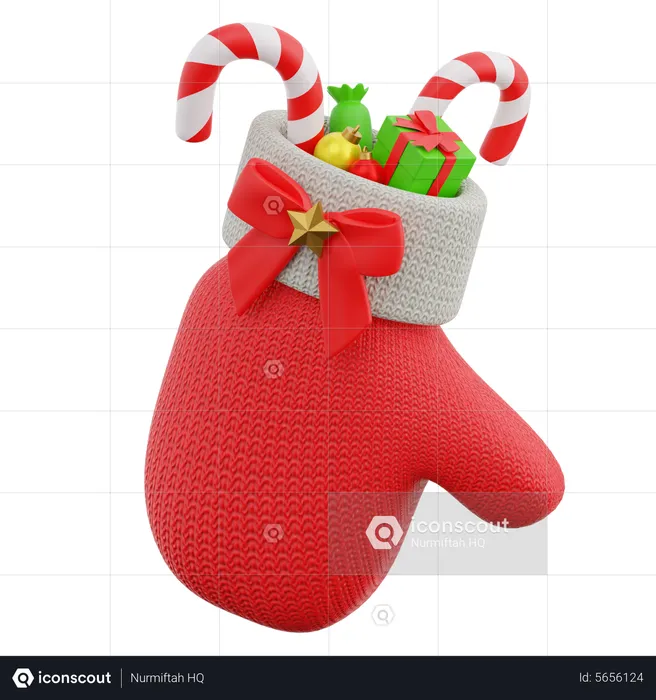 Christmas Glove  3D Icon