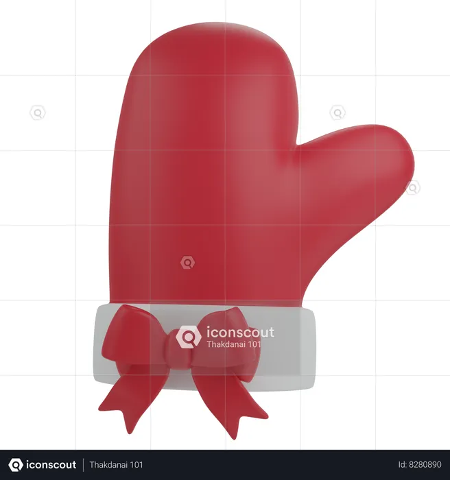 Christmas Glove  3D Icon