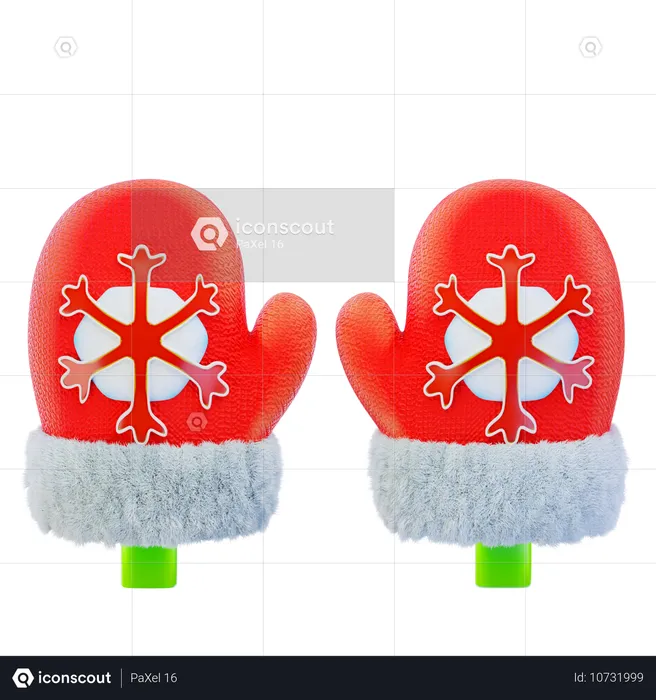 Christmas Gloves  3D Icon