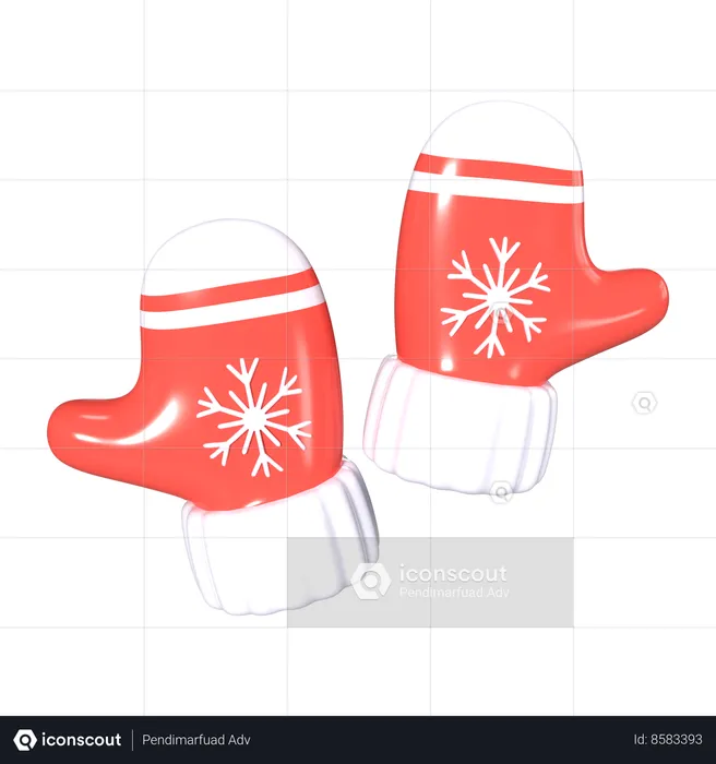 Christmas Gloves  3D Icon