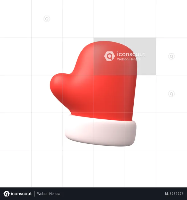 Christmas Gloves  3D Illustration