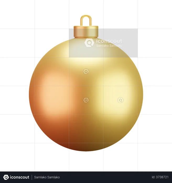 Christmas Gold Bubble  3D Illustration