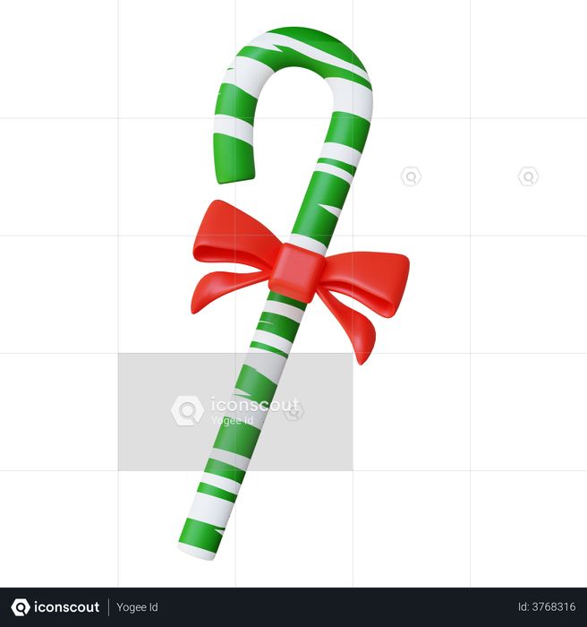 Christmas Green Candy 3D Illustration