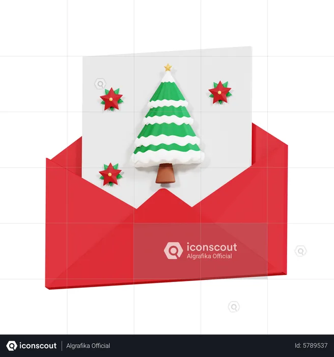 Christmas Greeting Card  3D Icon