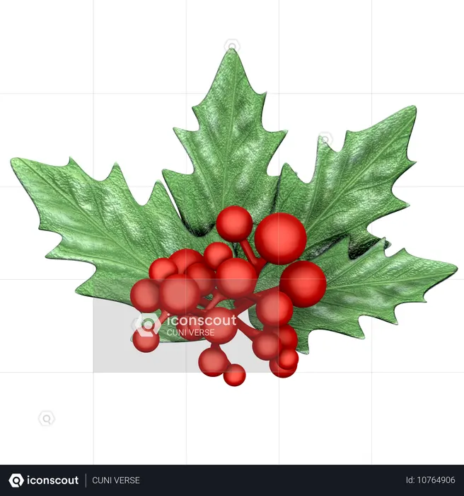 Christmas Holly  3D Icon