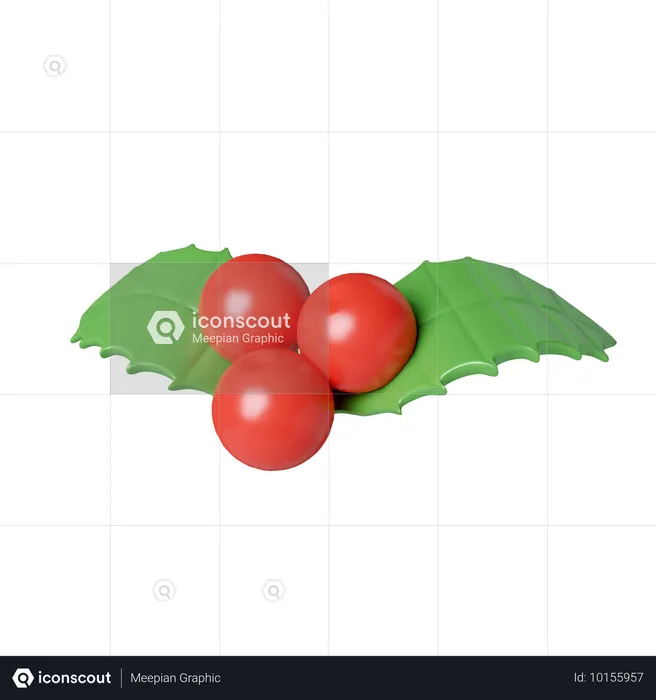 Christmas Holly  3D Icon