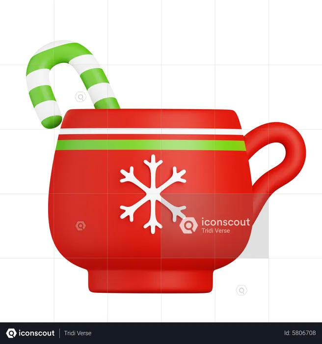 Christmas Hot Cup Chocolate  3D Icon