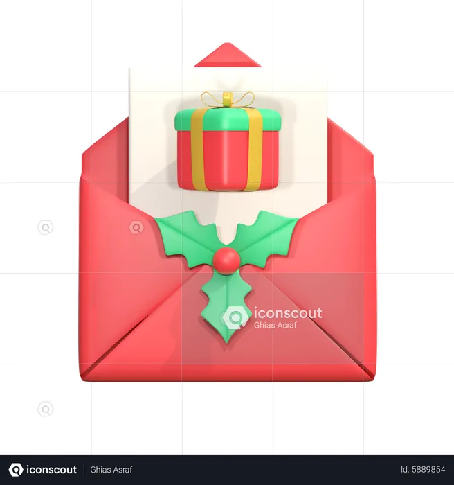 Christmas Invitation Card  3D Icon