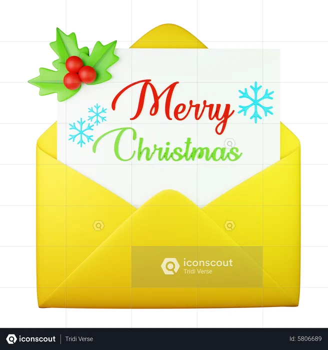 Christmas Invitation Letter  3D Icon