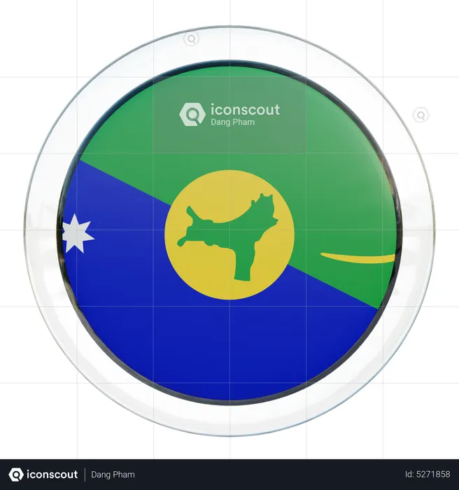 Christmas Island Round Flag Flag 3D Icon