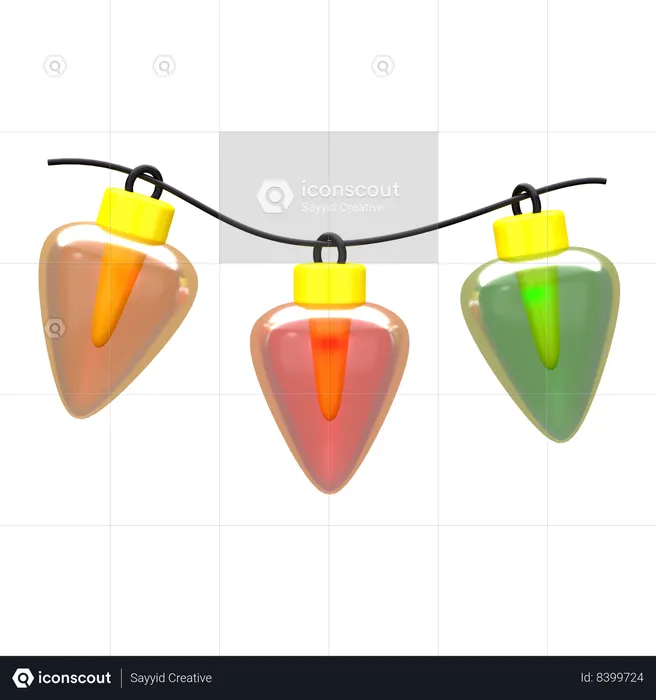 Christmas Lights  3D Icon
